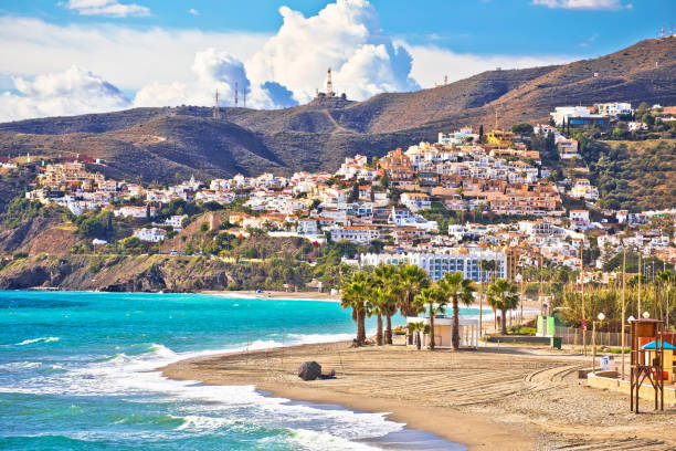 istock Town of Nerja turquoise sand  beach view 1745773788