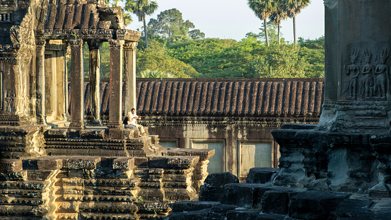 Cambodia, siem Reap, city, 27,02,2023: Angkor wat temple of Cambodia.