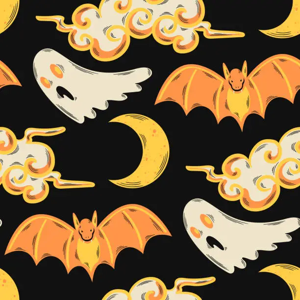 Vector illustration of halloween pattern