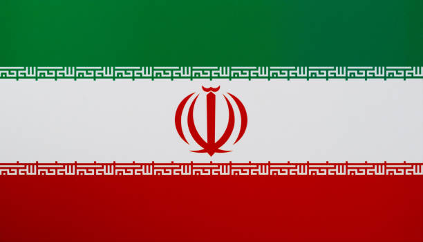 Close up of Iranian flag.