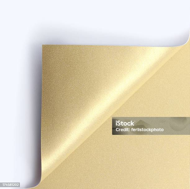 Golden Página Esquina Flexión Foto de stock y más banco de imágenes de Acurrucado - Acurrucado, Dorado - Color, Oro - Metal