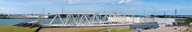 The Maeslant storm surge barrier is the last part of the Dutch Delta Works and is the world’s largest moveable barrier. Each arm is longer than the height of the eifel tower.