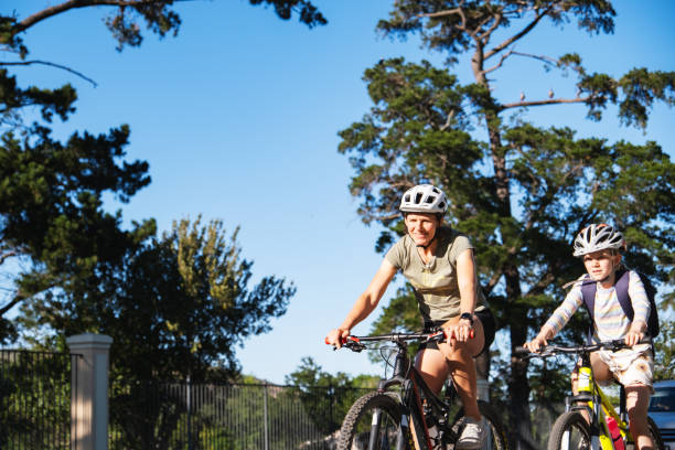 istock Commute to school with mom on our bicycles 1745823718