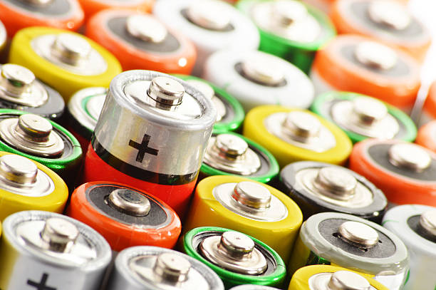 istock Composition with alkaline batteries. Chemical waste 174583520