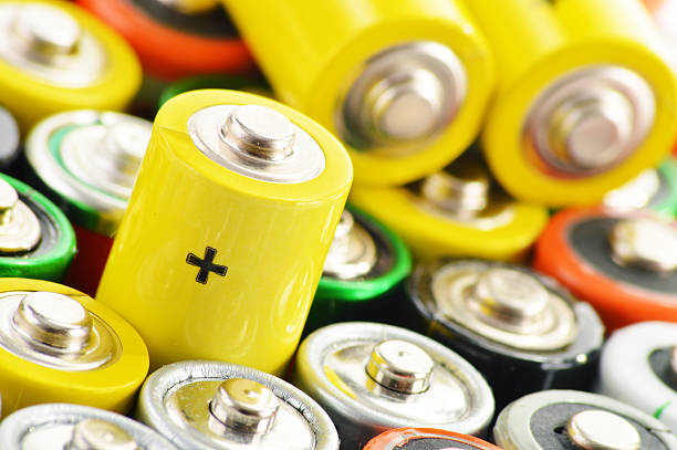 istock Composition with alkaline batteries. Chemical waste 174583532