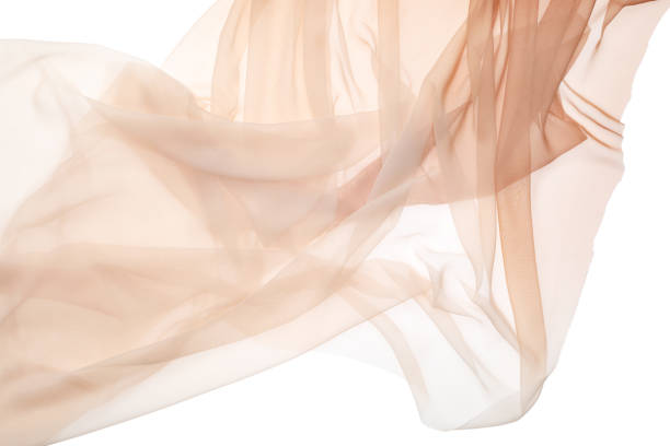istock Beautiful colorful tulle fabrics on white background 1745844583