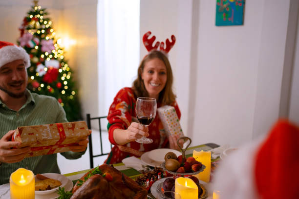 istock Family celebration for Christmas at home. 1745866459