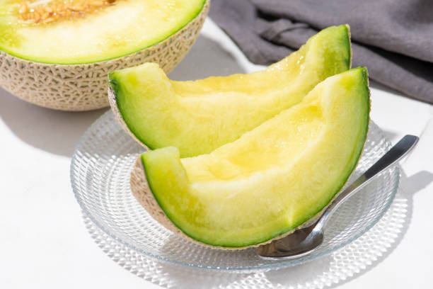 istock Earls Melon Arranged in Glass Dish After Cutting 1745915239