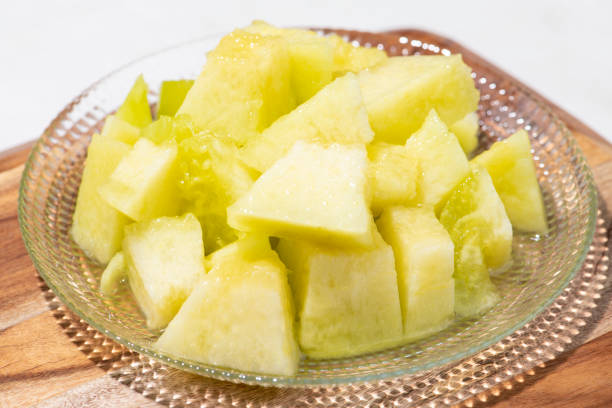 Earls Melon Plated in Glass after Cutting