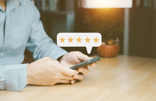 istock service above expectation with pop-up five-star icon for satisfaction check service 1745919038