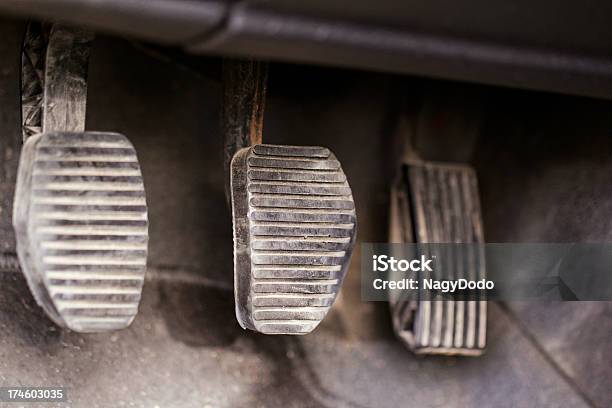 Three Car Pedals Stock Photo - Download Image Now - Car, Close-up, Control