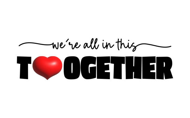 Hand Lettering TOGETHERNESS. 3D Realistic Stylish Isolated on White