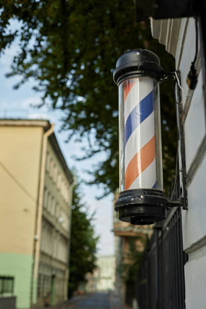 istock Barbershop lantern hanging on door 1746045608