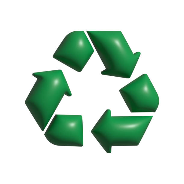 istock 3D Realistic Stylish RECYCLING Icon Isolated on White 1746046690