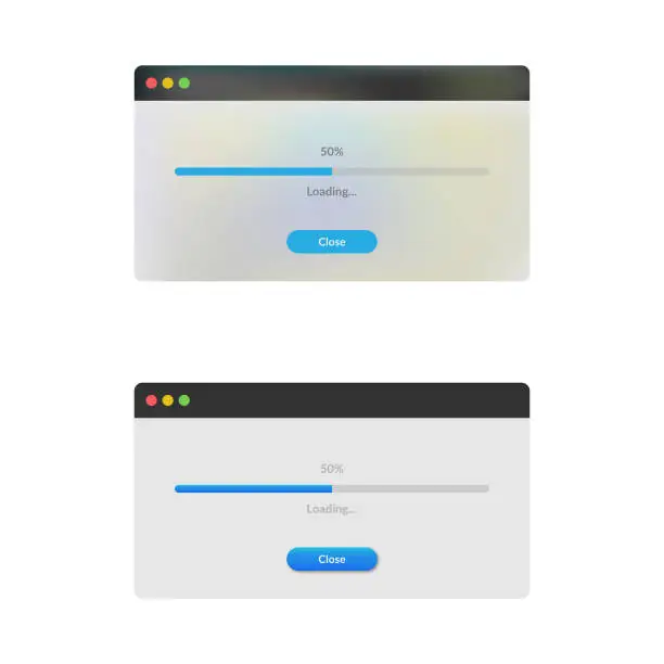 Vector illustration of Loading Window with Progress Bar Vector Design.