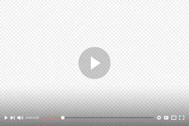 Vector illustration of Video Player Template Vector Design on Transparent Background.