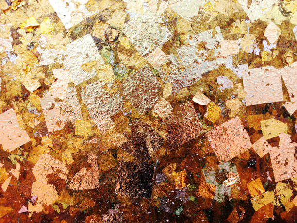 istock Texture of the gold leaf, Gold background, Picture from Buddha image Back 1746103897