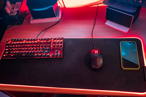 istock Pro gamer playing online games at home with ambient lighting 1746111627