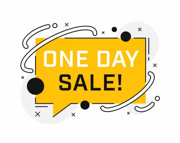 Vector illustration of One Day Sale Announcement Message