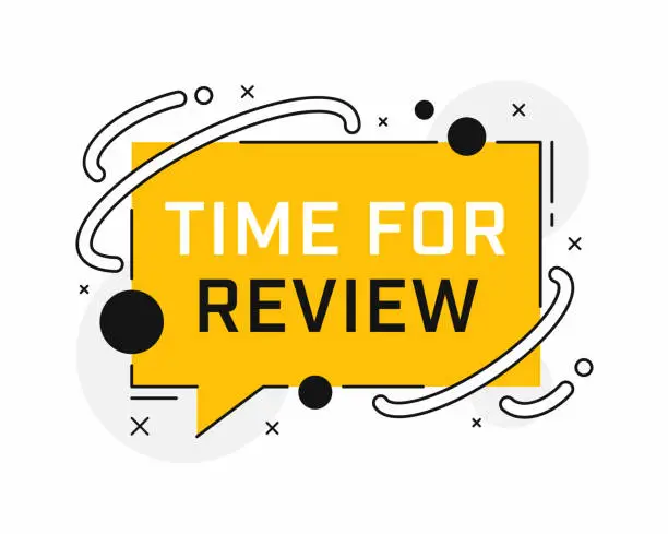 Vector illustration of Time For Review Announcement Message Template