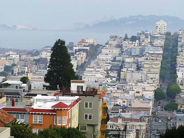 residências ruas de san francisco urban - nob hill imagens e fotografias de stock