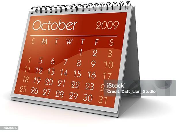 Outubro De 2009 - Fotografias de stock e mais imagens de 2009 - 2009, Calendário, Criação Digital