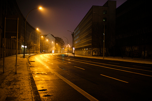 Berlin street at night.*Uberlypse