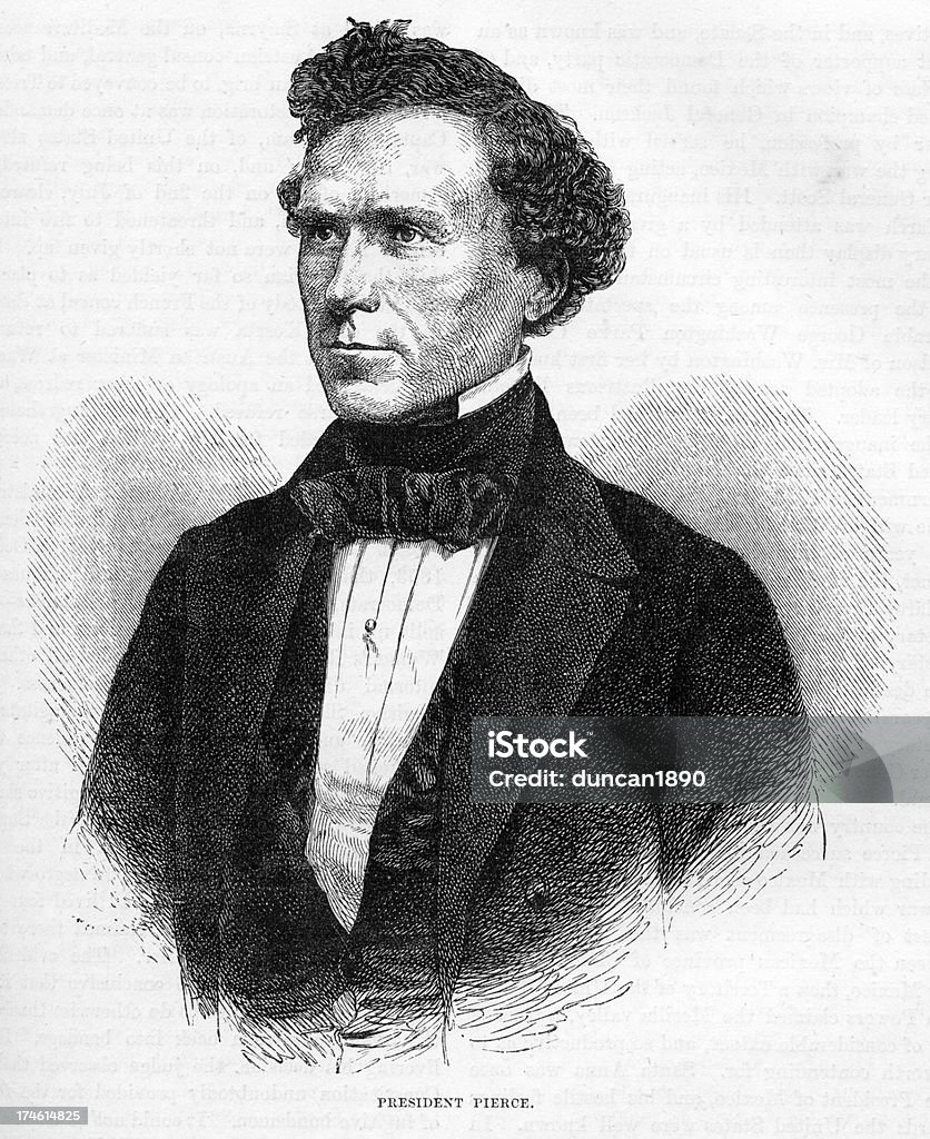 Le Président Franklin Pierce - Illustration de 1880-1889 libre de droits