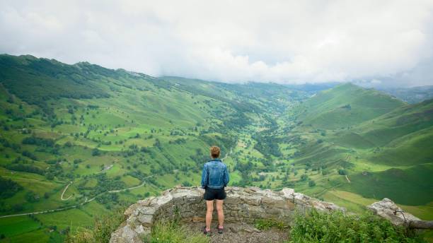 Free Stock Photo of Person Standing on Hill Overlooking Valley ...