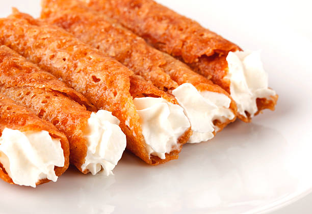 Brandy Snaps 2 stock photo