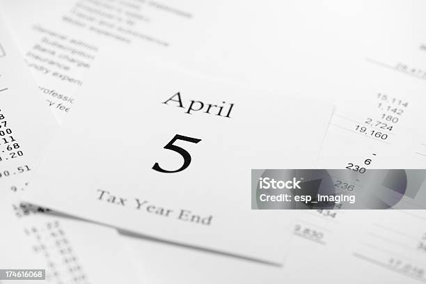 April 5th Tax Accounting Year End Stock Photo - Download Image Now - Tax, April, Number 5