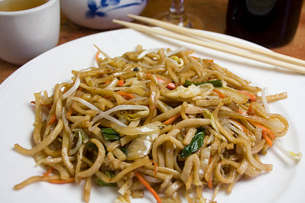 Chinese fried noodles with assorted vegetables.See my portfolio for hundreds of more food photos.