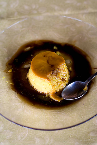 istock Creme caramel on a glass plate 174617066