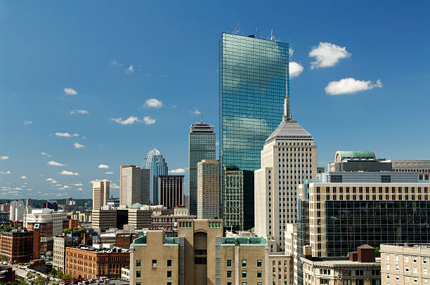 The Boston city skyline on a nice clear day stock photo