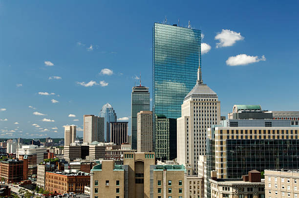 cidade de boston - boston skyline back bay massachusetts - fotografias e filmes do acervo