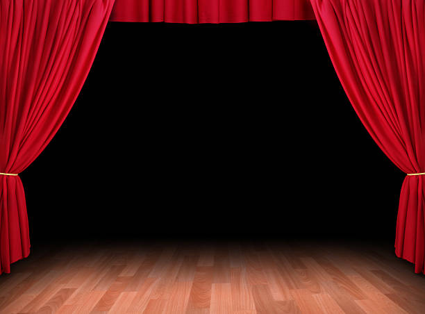 istock Theatre Stage with Red Curtain 174617218