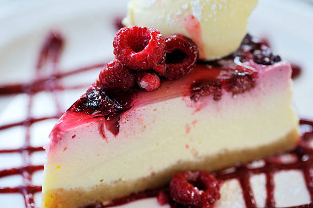 Tasty Raspberry cheese cake with crem