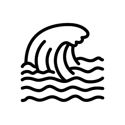 Tsunami and Climate Change Line Icon