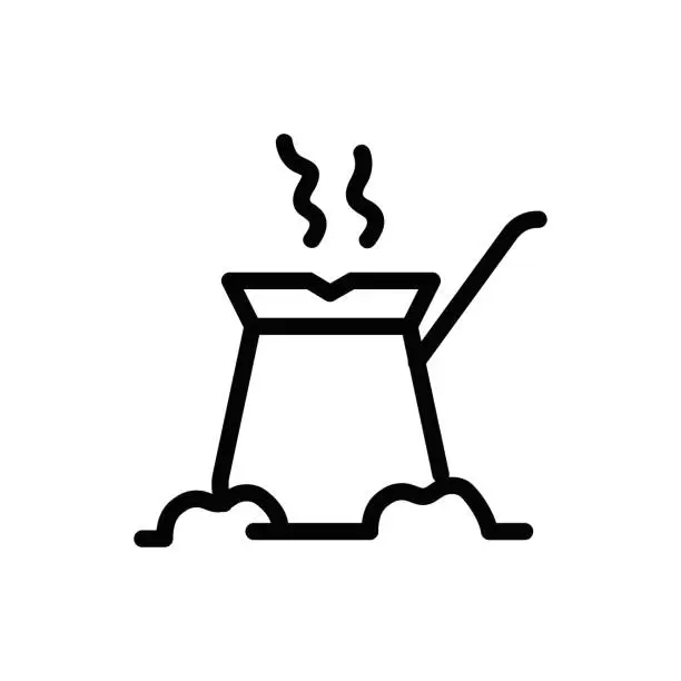 Vector illustration of Turkish Coffee Line Icon