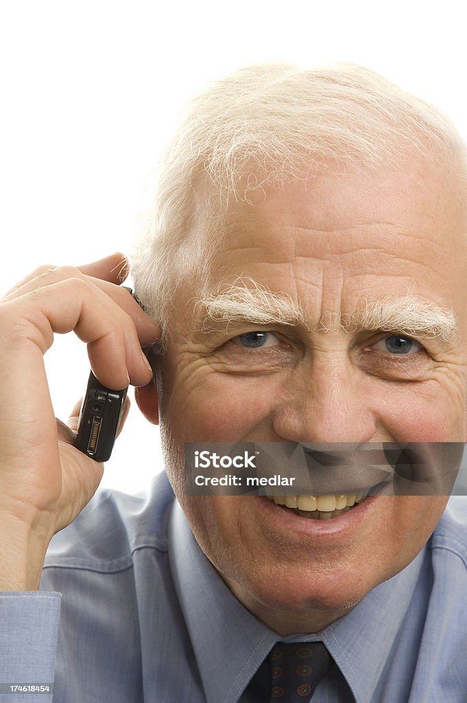 Homem idoso com um telemóvel - Royalty-free 60-69 Anos Foto de stock