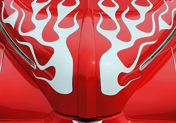 Flaming car