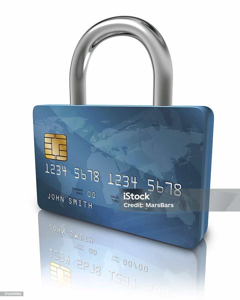 クレジットカードセキュリティロック - クレジットカードのロイヤリティフリーストックフォト