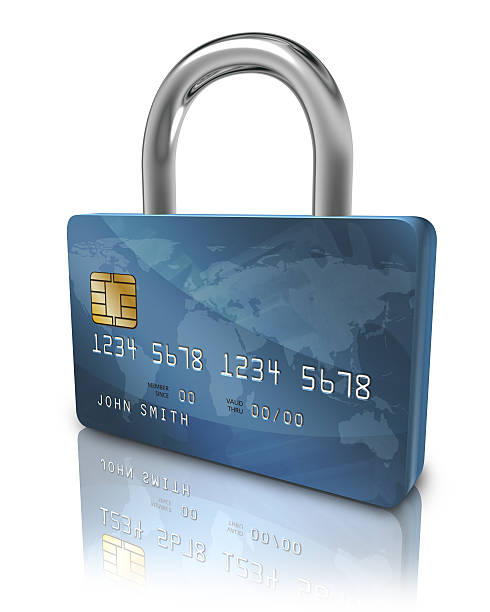 Credit card security lock stock photo