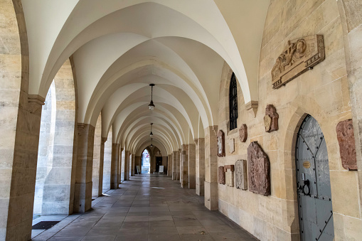 The Minoritenkirche or Minoriten church corridor in Vienna's old town.