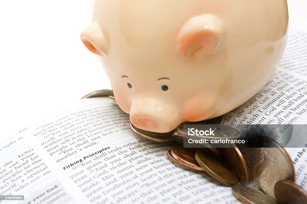 tith, 10 percent "tithing principals, give 10 percent to the churchPlease view my other related pictures (piggybank and money)" Bible Stock Photo