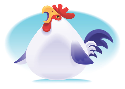 vector illustration of crowing rooster icon