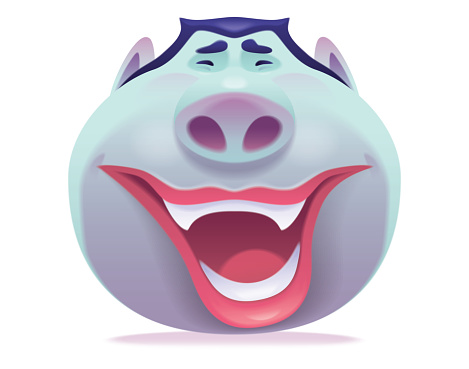 vector illustration of funny vampire laughing icon