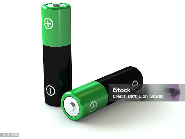 Dwie Baterie - zdjęcia stockowe i więcej obrazów Bateria - Zasilanie elektryczne - Bateria - Zasilanie elektryczne, Znak minus, Znak plus