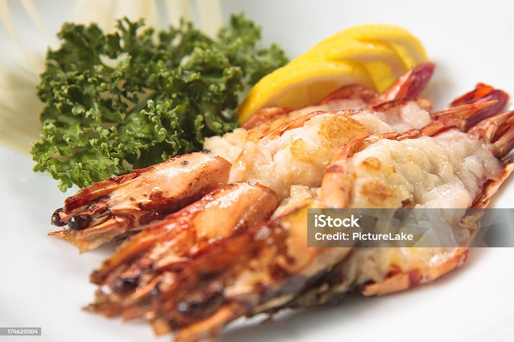 Crevettes avec trois garnitures - Photo de Aliment libre de droits