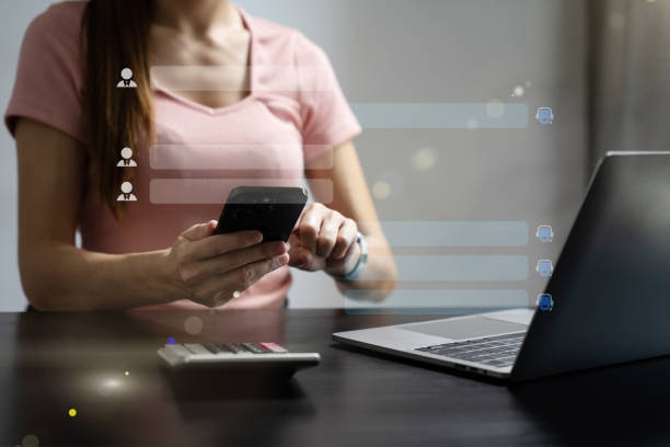 istock Business woman uses artificial intelligence chatbots automatically respond online messages to help customers instantly. 1746203444